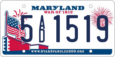 MD license plate 5AD1519