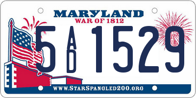 MD license plate 5AD1529