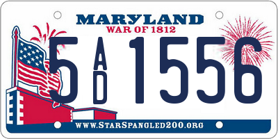 MD license plate 5AD1556