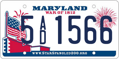 MD license plate 5AD1566