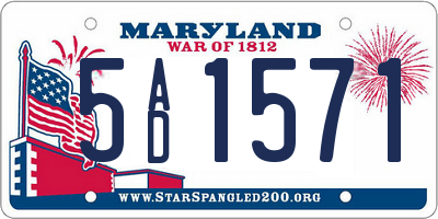 MD license plate 5AD1571