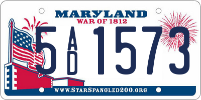 MD license plate 5AD1573