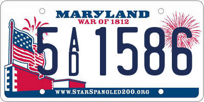 MD license plate 5AD1586
