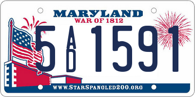 MD license plate 5AD1591