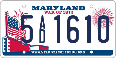 MD license plate 5AD1610