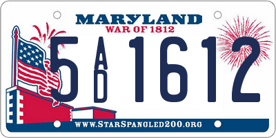MD license plate 5AD1612
