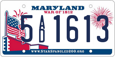 MD license plate 5AD1613