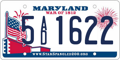 MD license plate 5AD1622