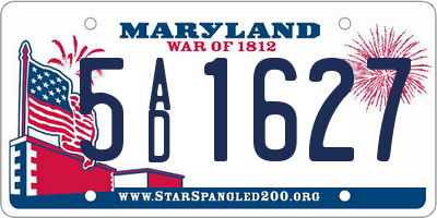 MD license plate 5AD1627