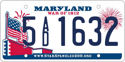 MD license plate 5AD1632