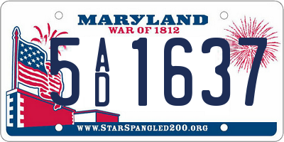 MD license plate 5AD1637