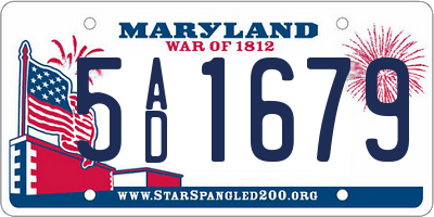 MD license plate 5AD1679
