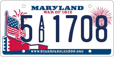 MD license plate 5AD1708