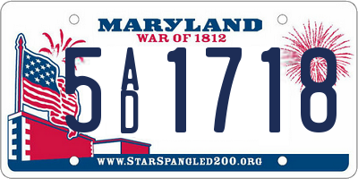 MD license plate 5AD1718