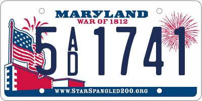 MD license plate 5AD1741