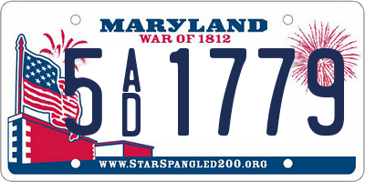 MD license plate 5AD1779