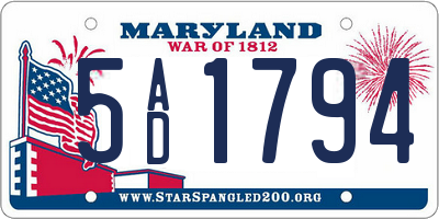 MD license plate 5AD1794
