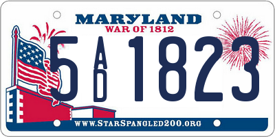 MD license plate 5AD1823