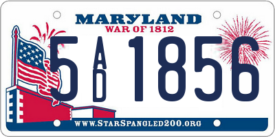 MD license plate 5AD1856