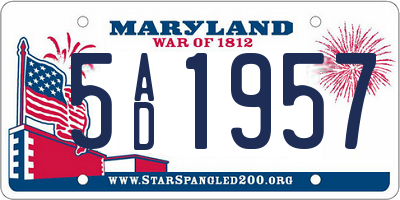 MD license plate 5AD1957