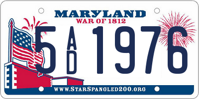 MD license plate 5AD1976