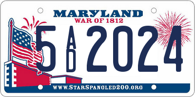MD license plate 5AD2024