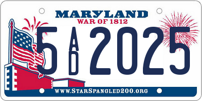 MD license plate 5AD2025