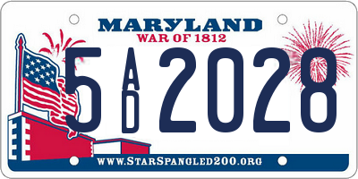 MD license plate 5AD2028