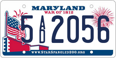 MD license plate 5AD2056