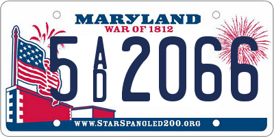MD license plate 5AD2066