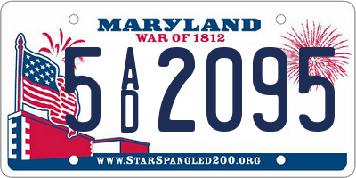 MD license plate 5AD2095