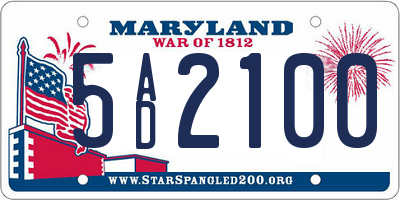 MD license plate 5AD2100