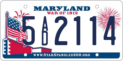 MD license plate 5AD2114