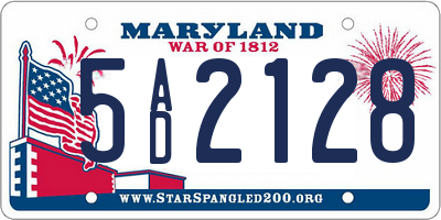 MD license plate 5AD2128