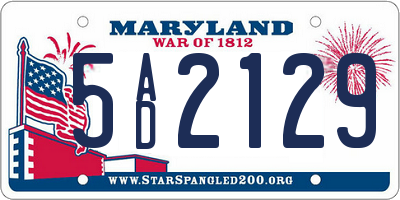 MD license plate 5AD2129