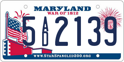 MD license plate 5AD2139