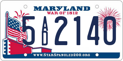 MD license plate 5AD2140