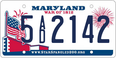 MD license plate 5AD2142