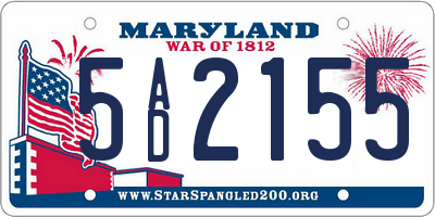 MD license plate 5AD2155
