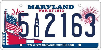 MD license plate 5AD2163