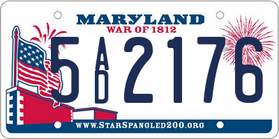 MD license plate 5AD2176