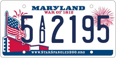 MD license plate 5AD2195