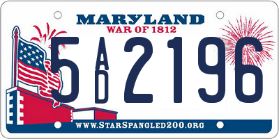 MD license plate 5AD2196
