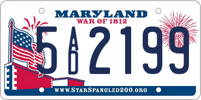 MD license plate 5AD2199