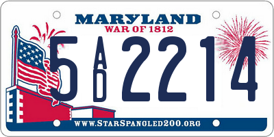MD license plate 5AD2214