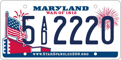 MD license plate 5AD2220