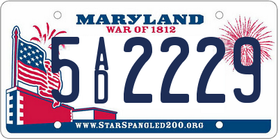 MD license plate 5AD2229