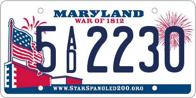 MD license plate 5AD2230