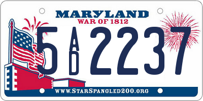 MD license plate 5AD2237