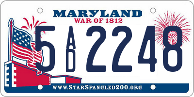 MD license plate 5AD2248
